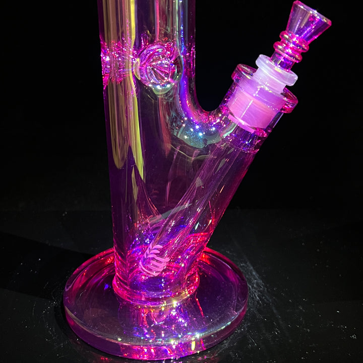 14" Translucent Straight Tube Bong - Pink Glass Pipe TG   