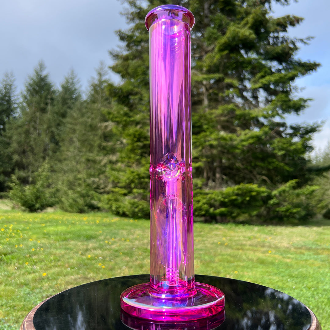 14" Translucent Straight Tube Bong - Pink Glass Pipe TG   