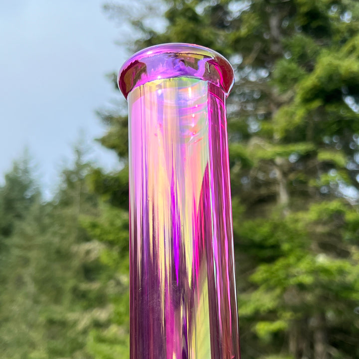 14" Translucent Straight Tube Bong - Pink Glass Pipe TG   