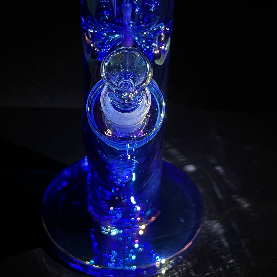 14" Translucent Straight Tube Bong - Blue Glass Pipe TG   