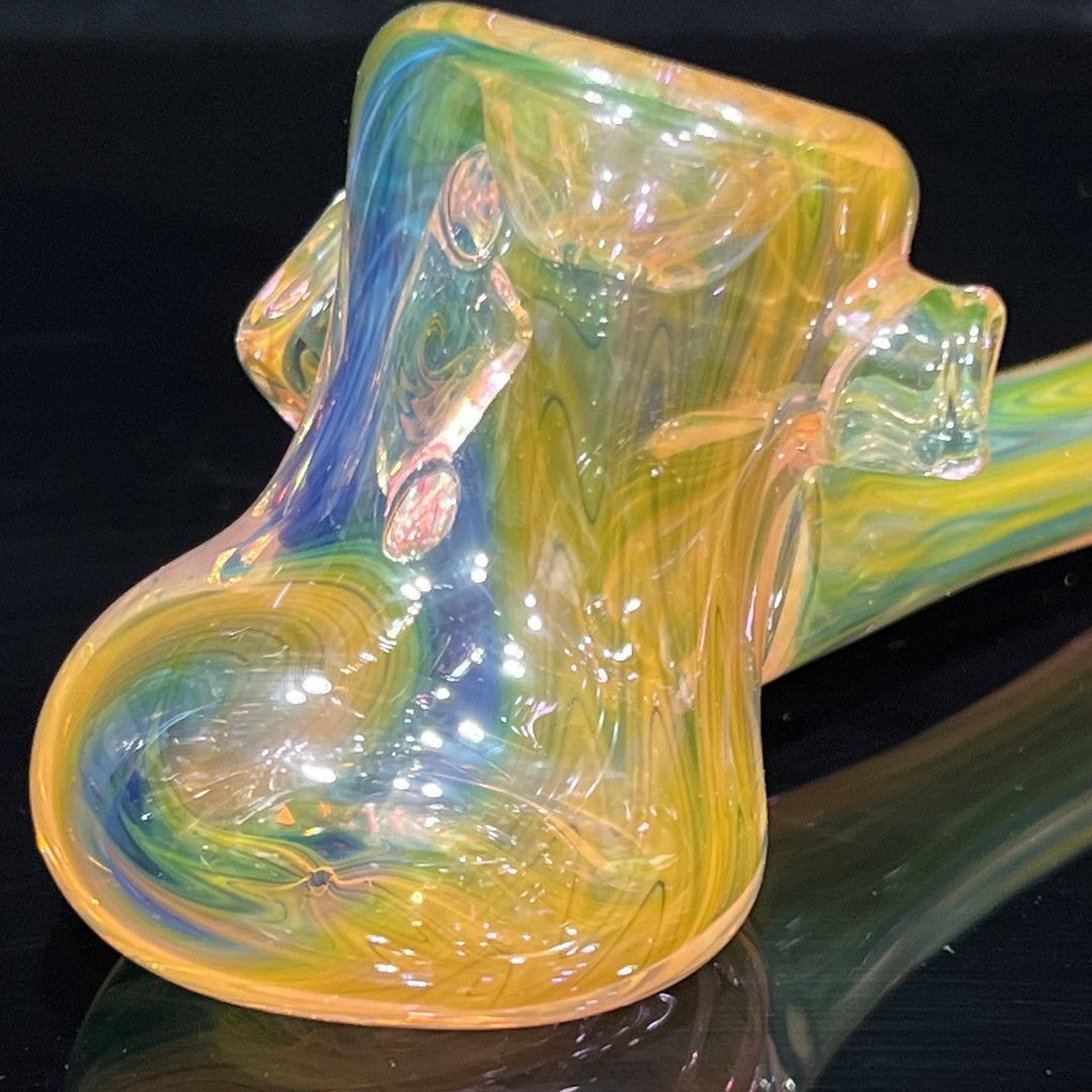 Worked Wrap N Rake Fumed Hammer with Tile Glass Pipe KRA Glass   