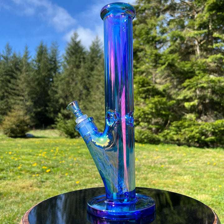 14" Translucent Straight Tube Bong - Blue Glass Pipe TG   