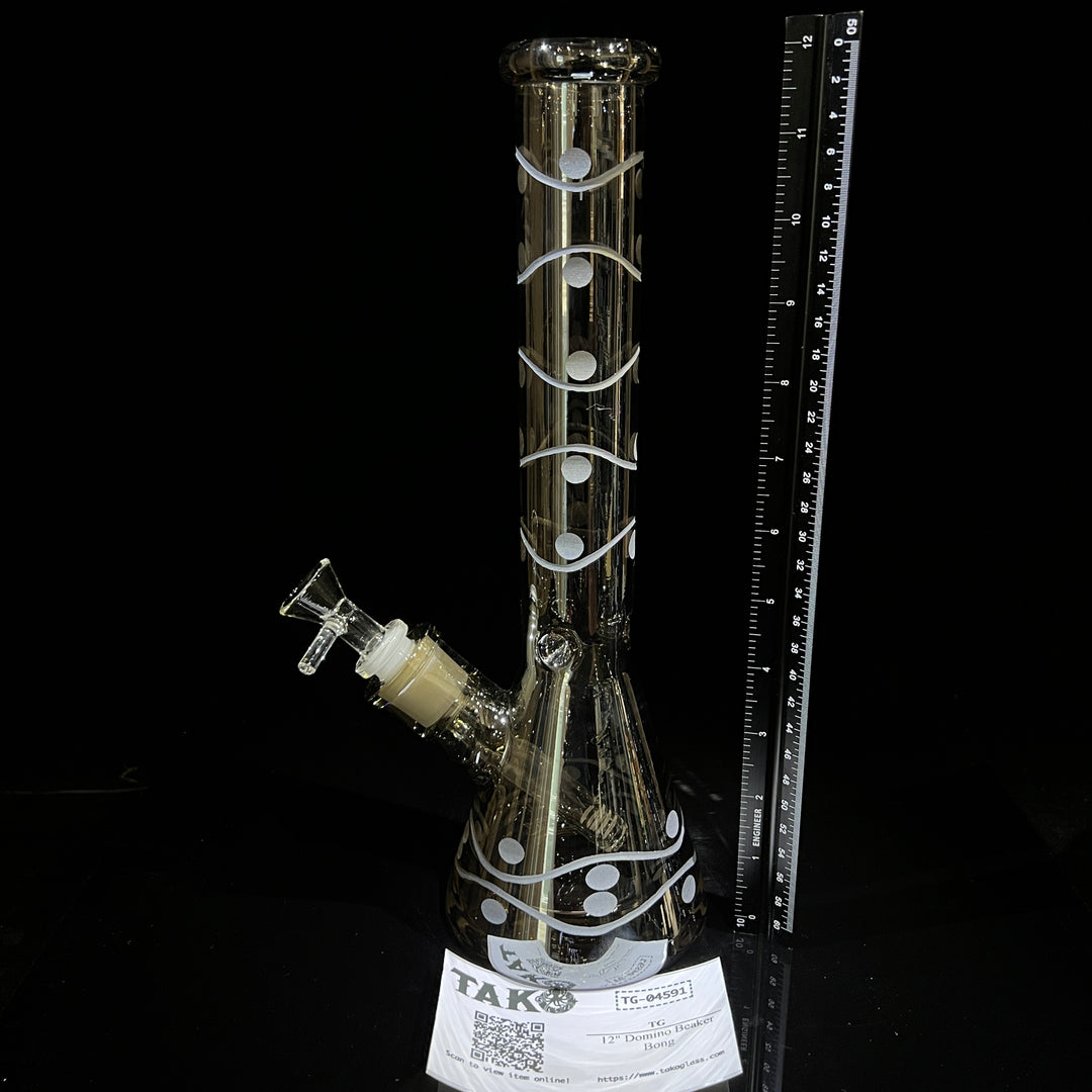 12" Domino Beaker Bong Glass Pipe TG   