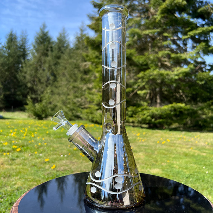 12" Domino Beaker Bong Glass Pipe TG   