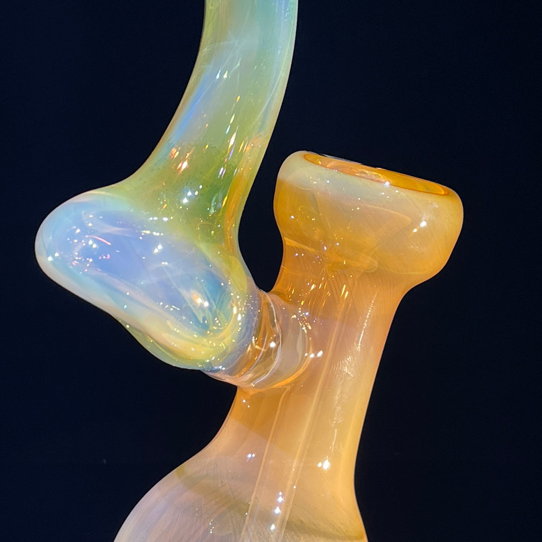 Gold Fume Bubbler with Green Carb Glass Pipe Cose Glass   