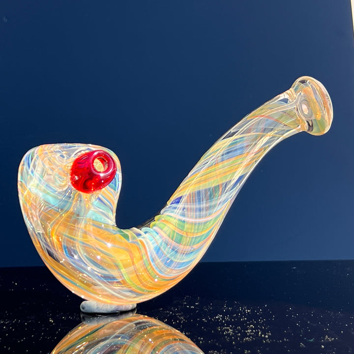 Half Pounder Fumed Sherlock Glass Pipe Firekist Glass   