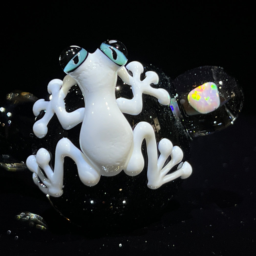 Frog Spoon with Opal Glass Pipe Beezy Glass   