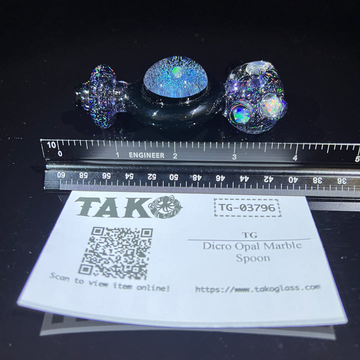 Dicro Opal Marble Spoon Glass Pipe TG   