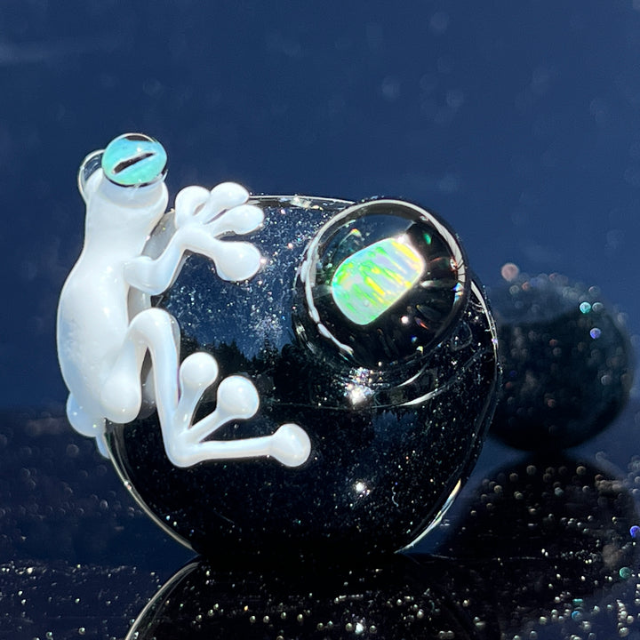 Frog Spoon with Opal Glass Pipe Beezy Glass   