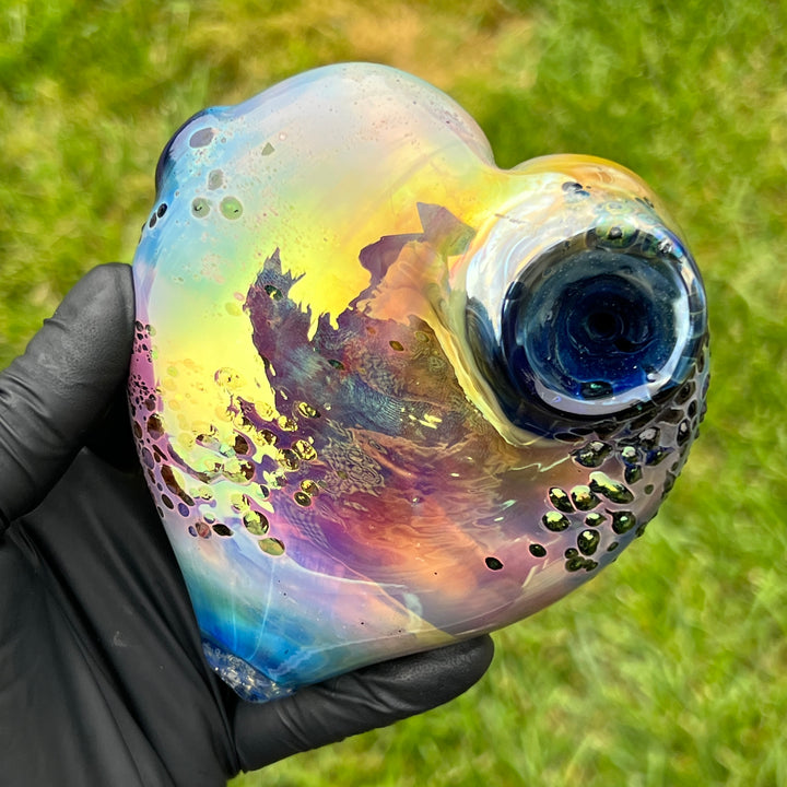 Abstract Watercolor Heart Pipe Glass Pipe Street Kitty Glass   