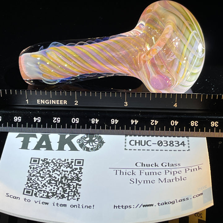 Thick Fume Pipe Pink Slyme Marble Glass Pipe Chuck Glass   