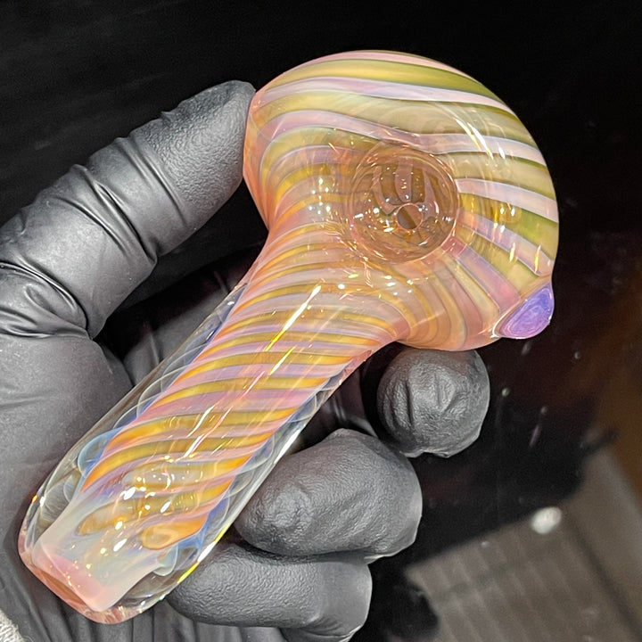 Thick Fume Pipe Pink Slyme Marble Glass Pipe Chuck Glass   