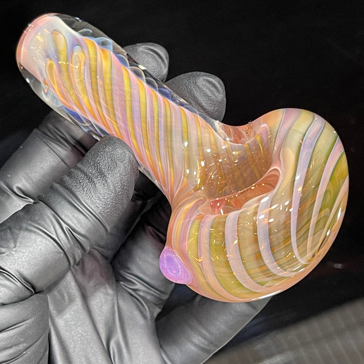 Thick Fume Pipe Pink Slyme Marble Glass Pipe Chuck Glass   