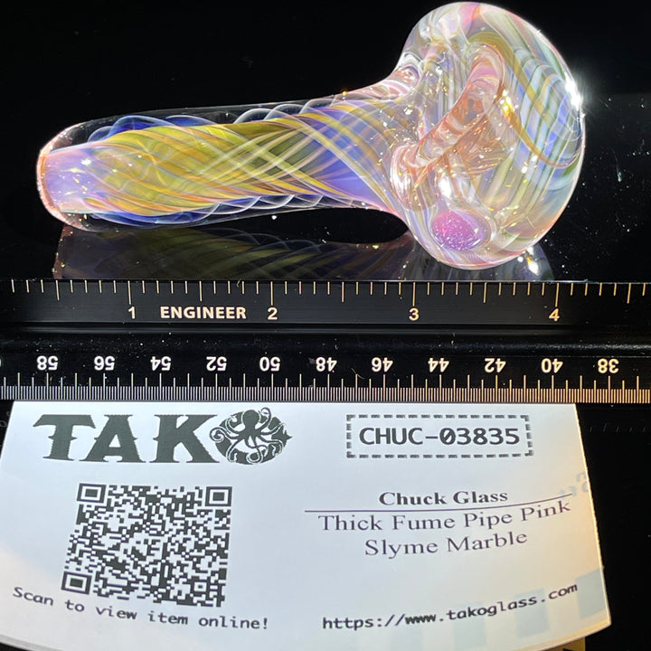 Thick Fume Pipe Pink Slyme Marble Glass Pipe Chuck Glass   