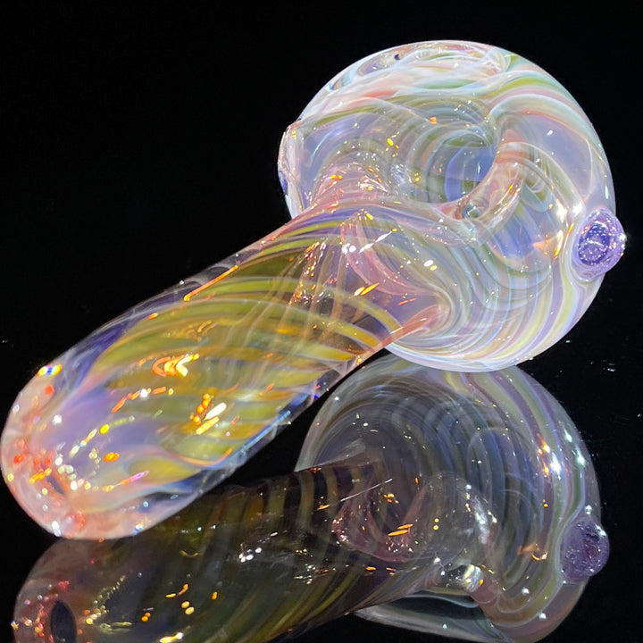 Thick Fume Pipe Pink Slyme Marble Glass Pipe Chuck Glass   