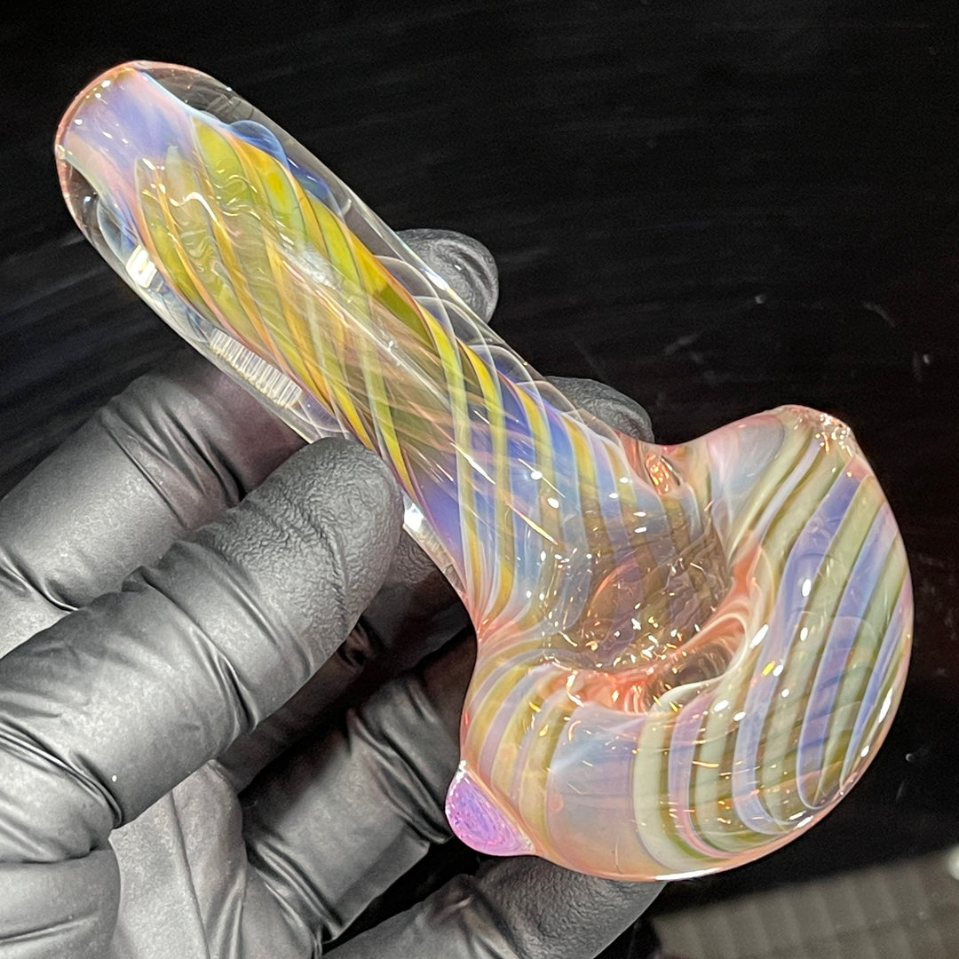 Thick Fume Pipe Pink Slyme Marble Glass Pipe Chuck Glass   