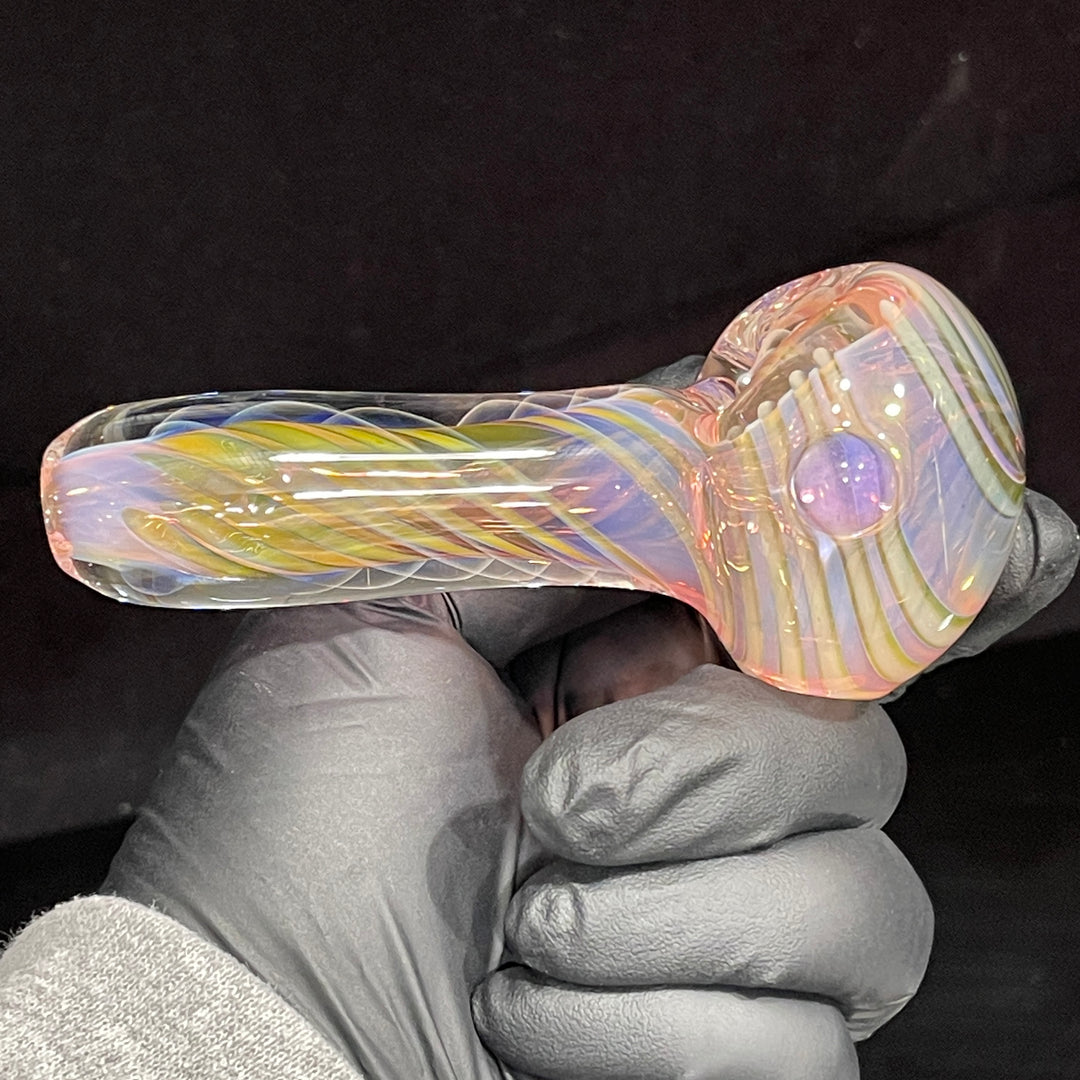 Thick Fume Pipe Pink Slyme Marble Glass Pipe Chuck Glass   