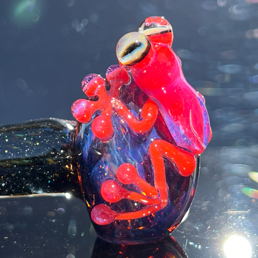 Purple Magic Frog Spoon Glass Pipe Beezy Glass   