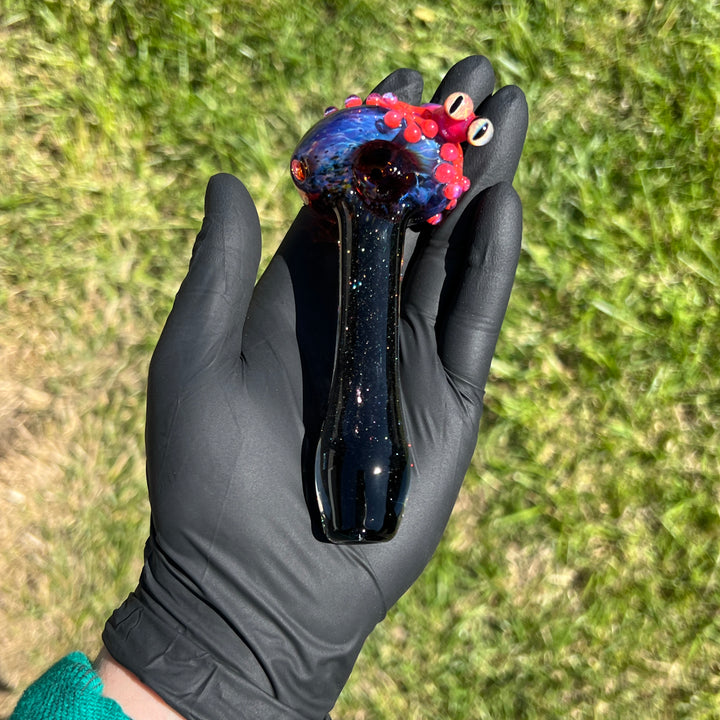 Purple Magic Frog Spoon Glass Pipe Beezy Glass   