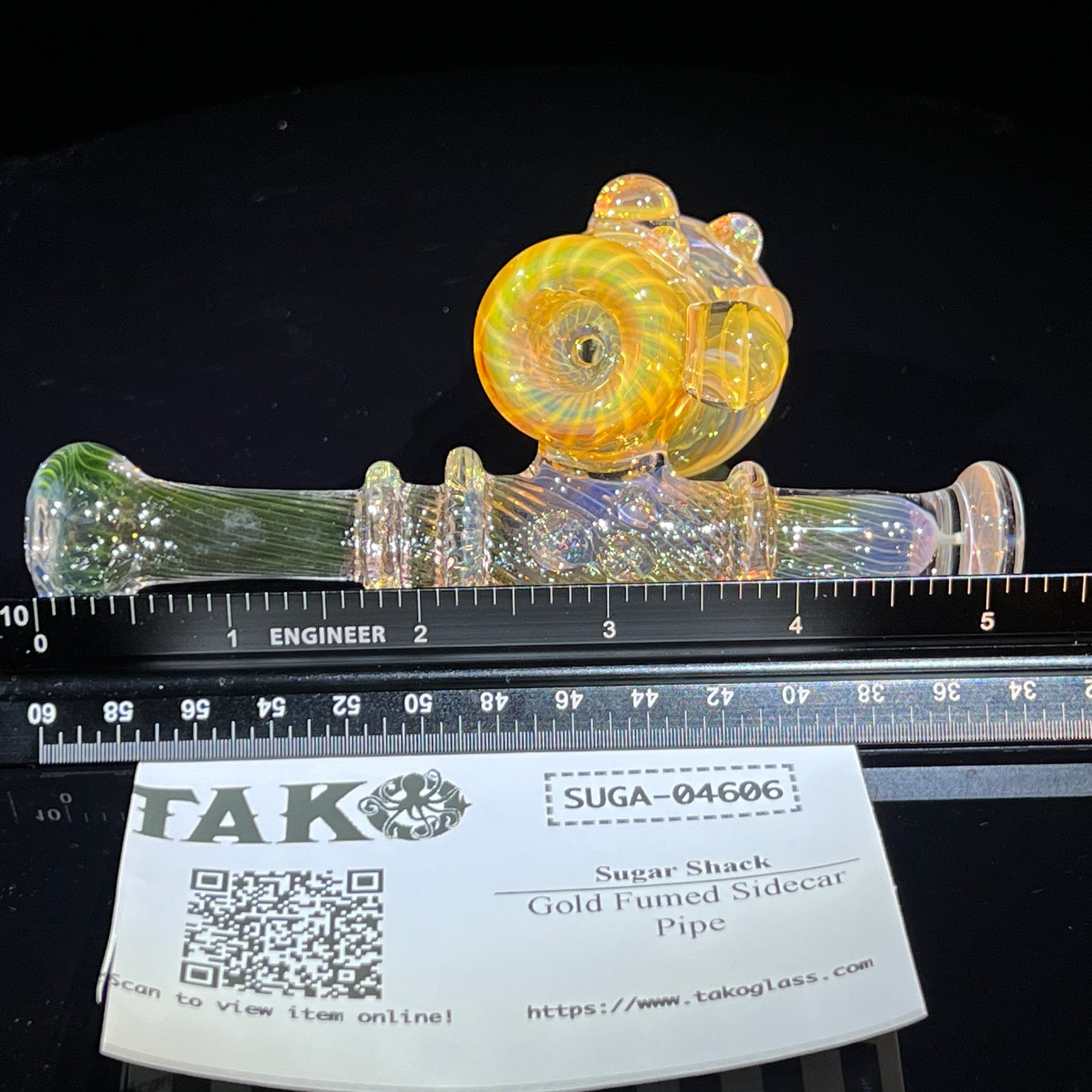 Gold Fumed Sidecar Pipe – Tako Glass