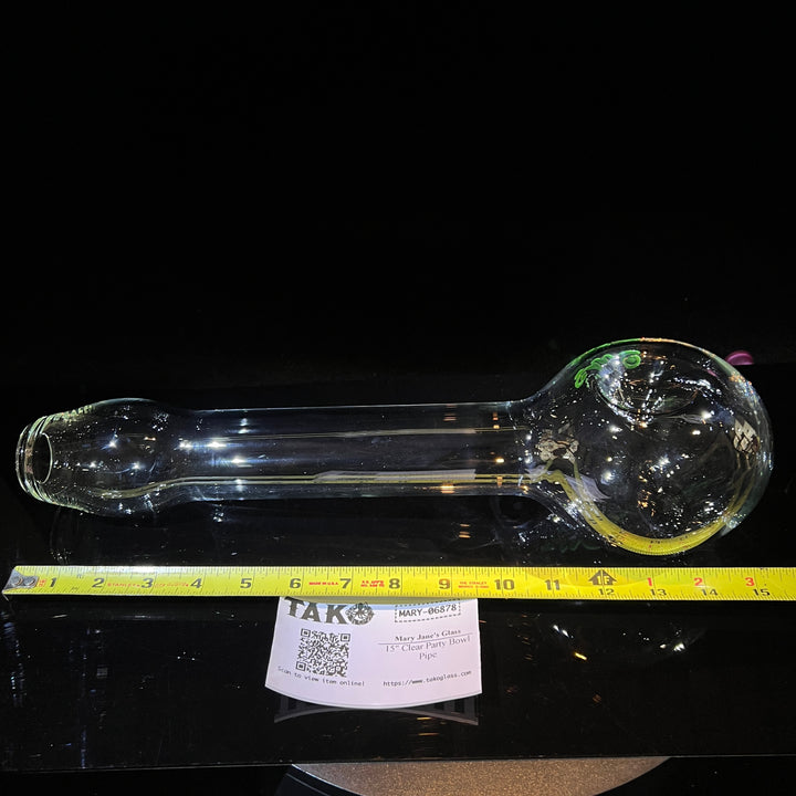 15" Clear Party Bowl Pipe Glass Pipe Mary Jane's Glass   