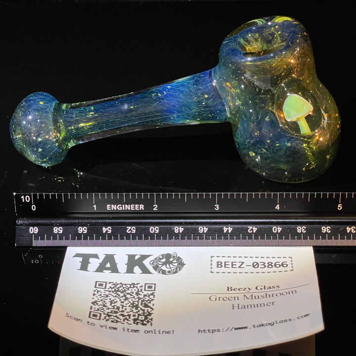 Green Mushroom Hammer Glass Pipe Beezy Glass   