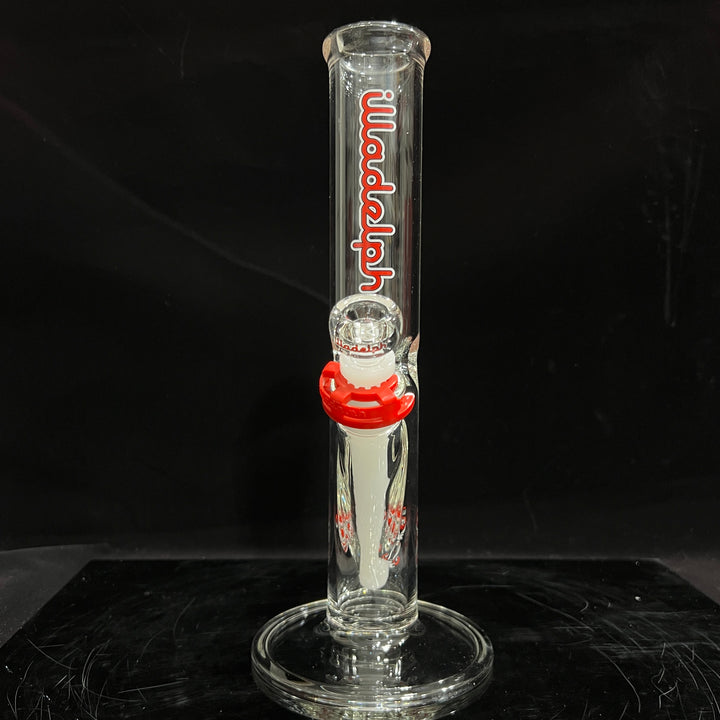 Illadelph Red Mini Straight Bong Glass Pipe Illadelph Glass   