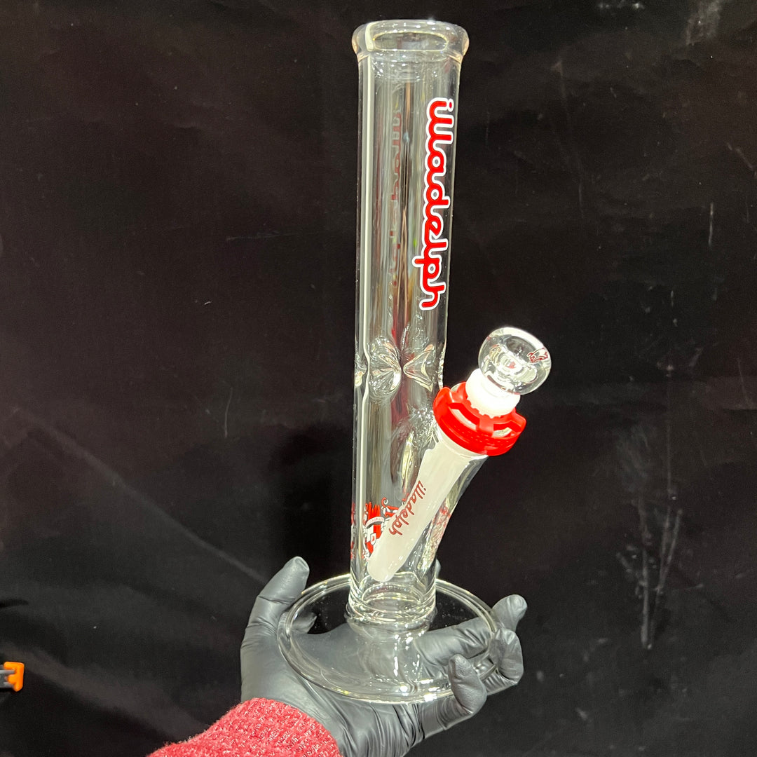 Illadelph Red Mini Straight Bong Glass Pipe Illadelph Glass   