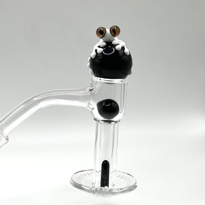 Black and White Frog Terp Slurper Marble Set Accessory Beezy Glass   