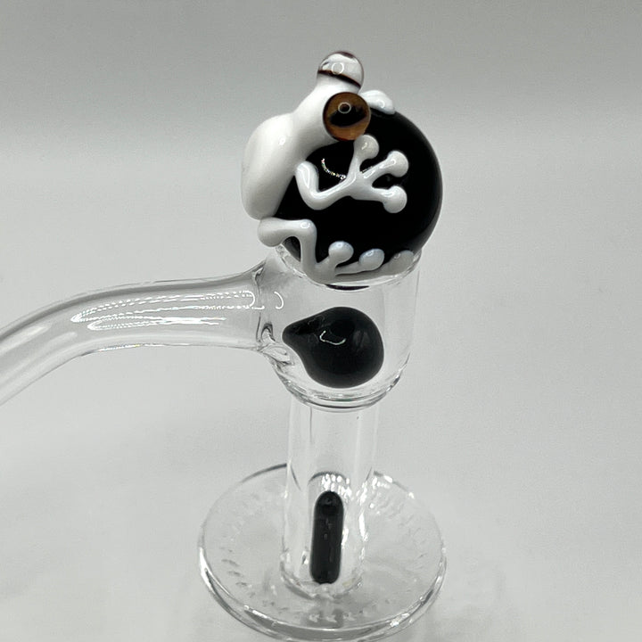 Black and White Frog Terp Slurper Marble Set Accessory Beezy Glass   