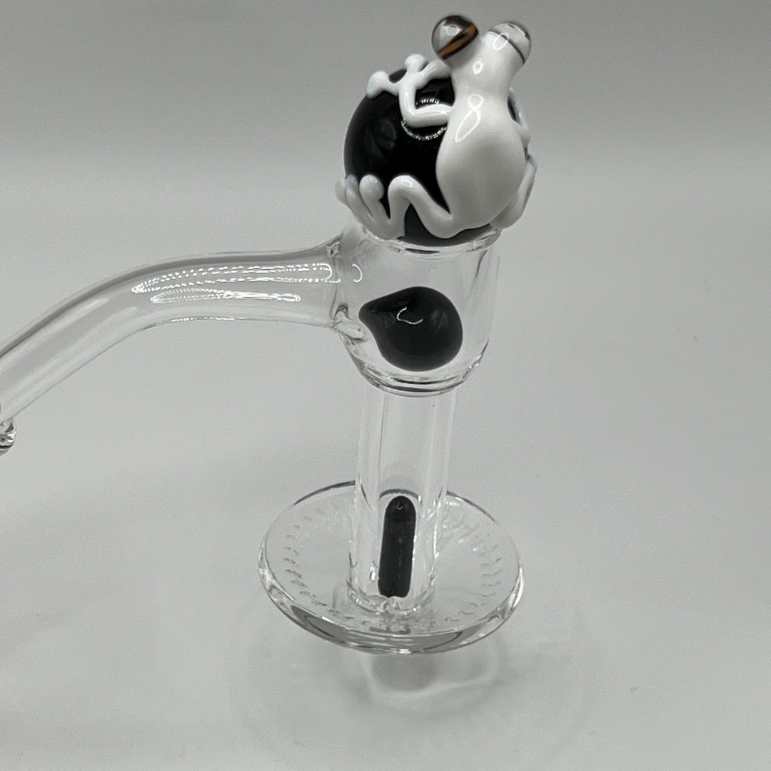 Black and White Frog Terp Slurper Marble Set Accessory Beezy Glass   