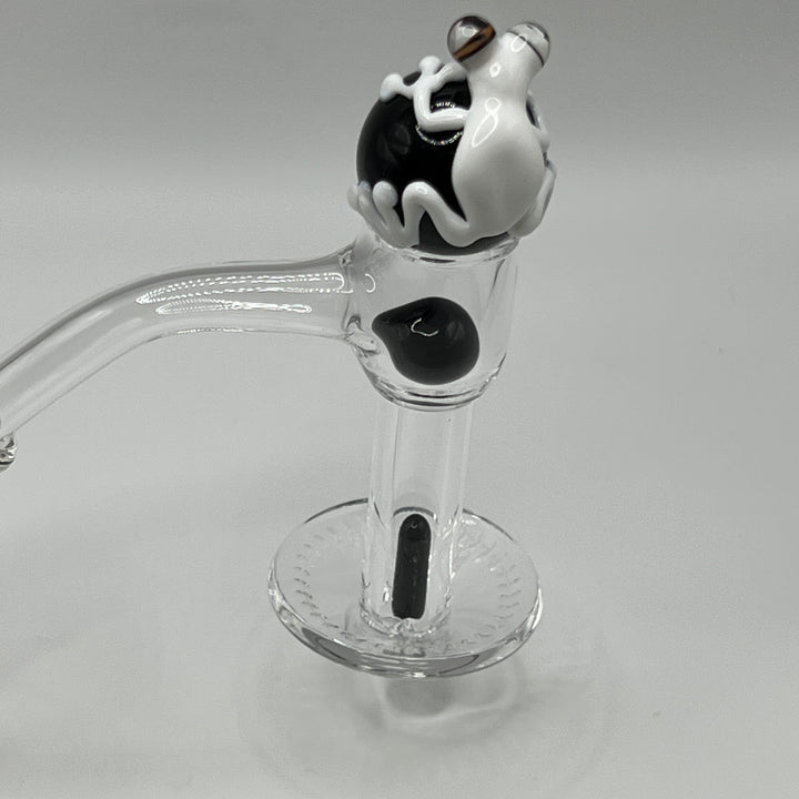 Black and White Frog Terp Slurper Marble Set Accessory Beezy Glass   