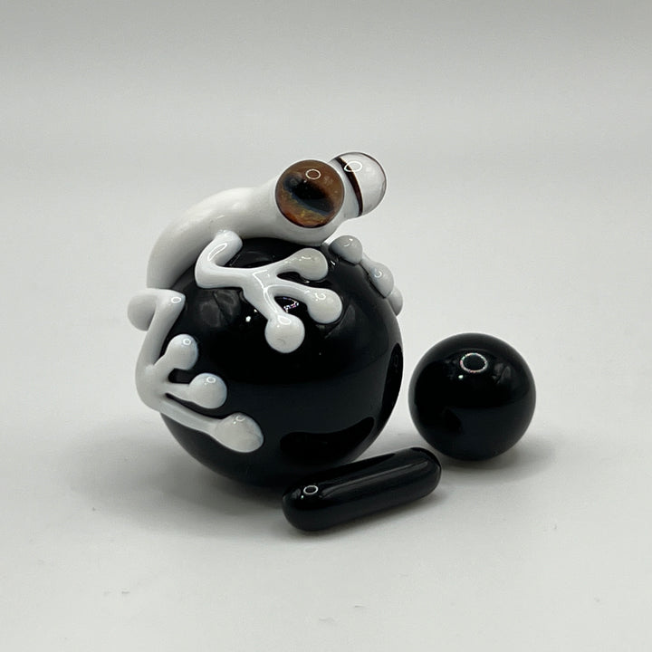 Black and White Frog Terp Slurper Marble Set Accessory Beezy Glass   