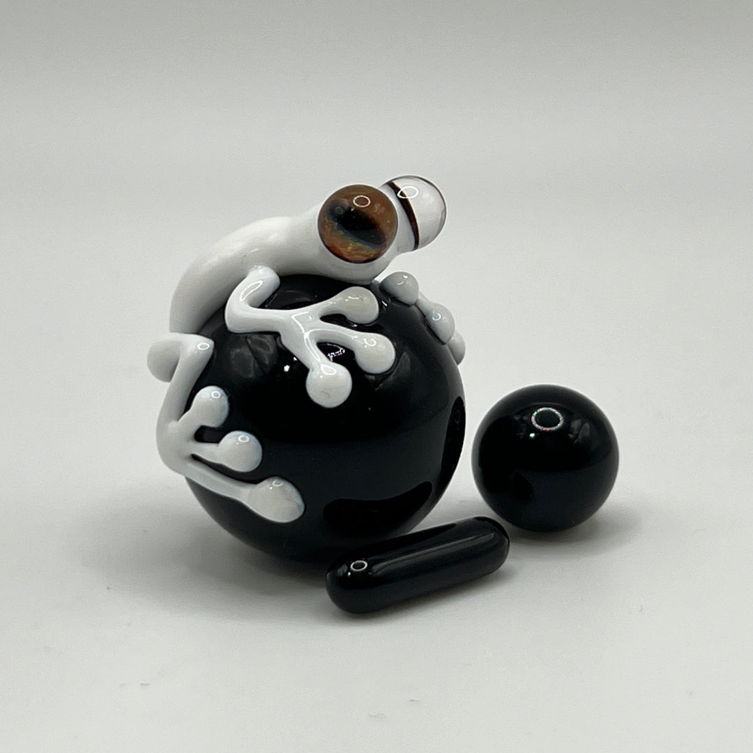 Black and White Frog Terp Slurper Marble Set Accessory Beezy Glass   