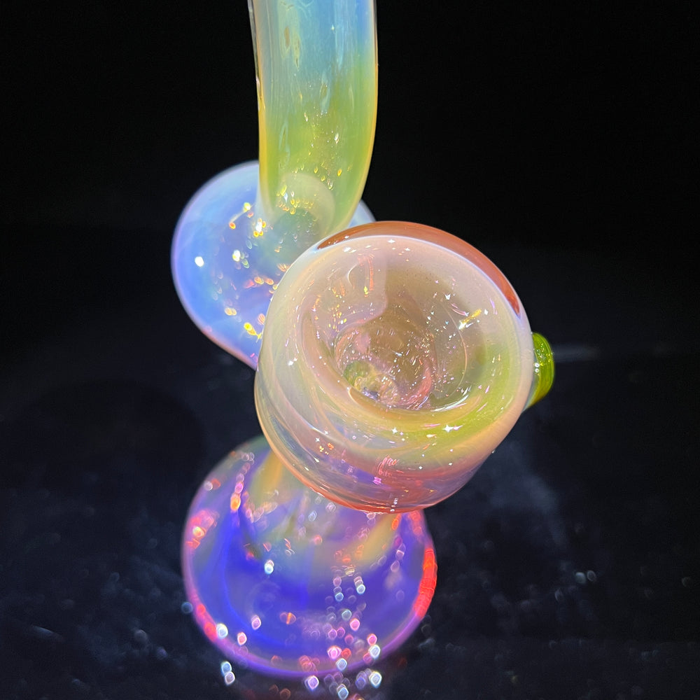 Gold Fume Bubbler with Gold Carb Glass Pipe Cose Glass   
