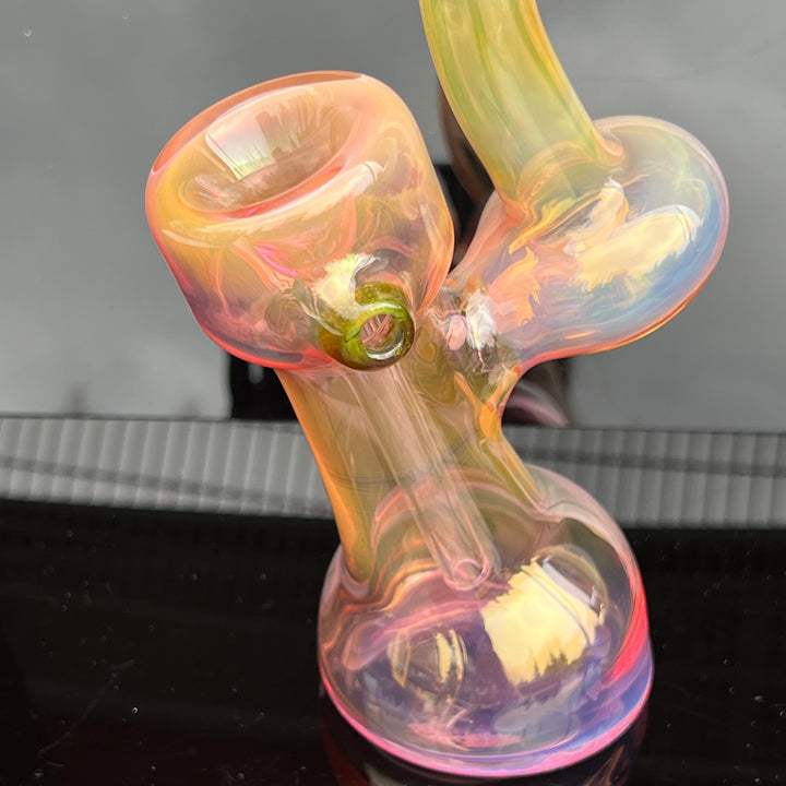 Gold Fume Bubbler with Gold Carb Glass Pipe Cose Glass   