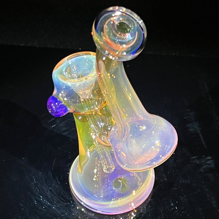 Gold Fume Bubbler with Purple Carb Glass Pipe Cose Glass   