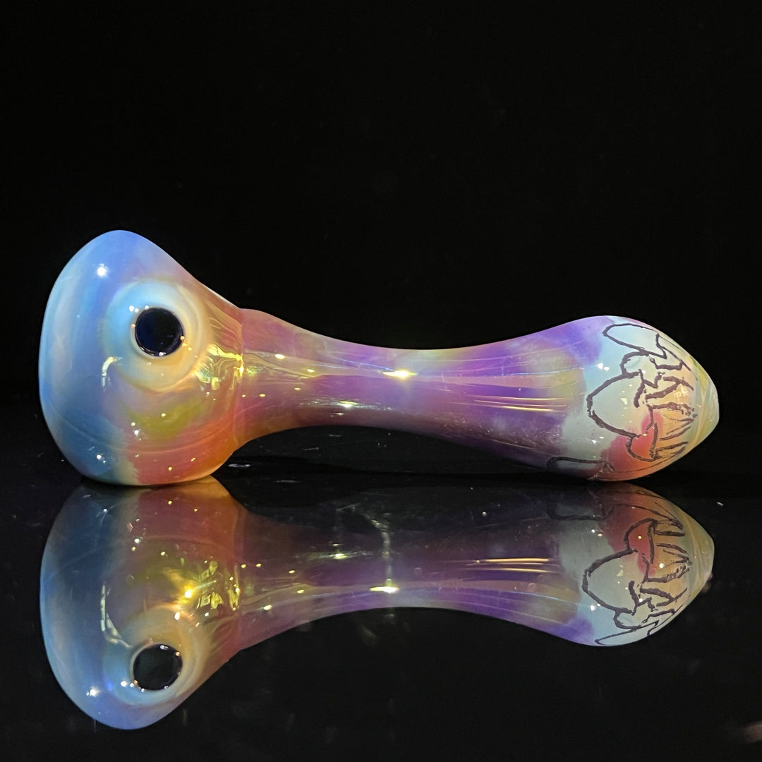 Watercolor Mushroom Spoon Glass Pipe Street Kitty Glass   