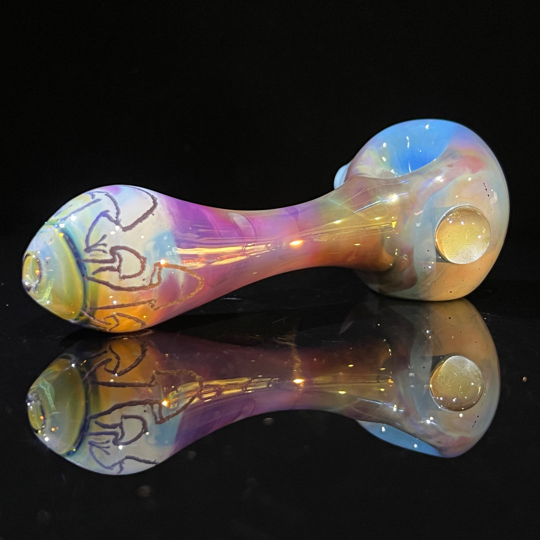 Watercolor Mushroom Spoon Glass Pipe Street Kitty Glass   