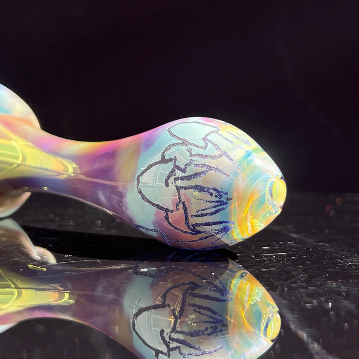 Watercolor Mushroom Spoon Glass Pipe Street Kitty Glass   