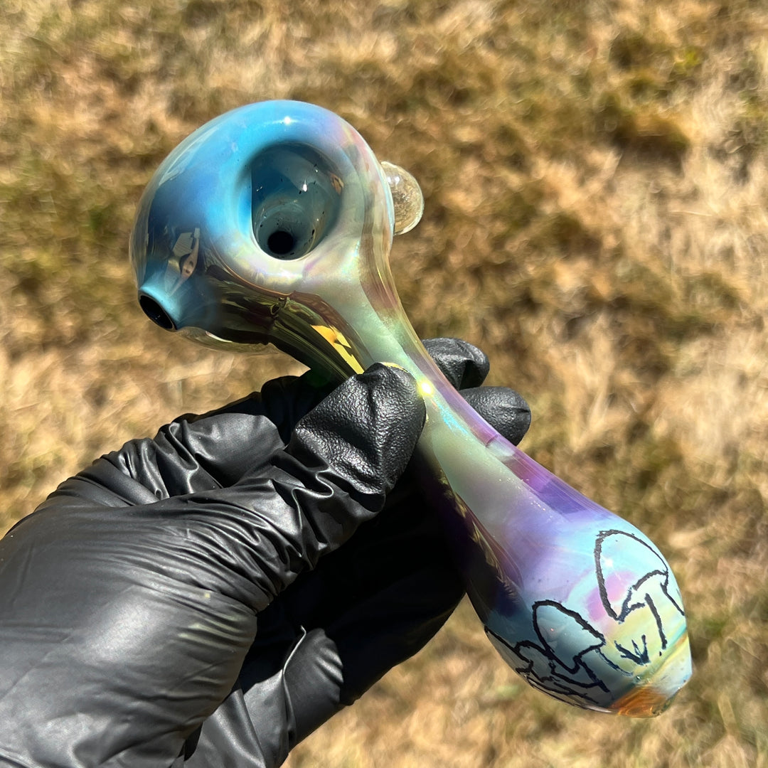 Watercolor Mushroom Spoon Glass Pipe Street Kitty Glass   