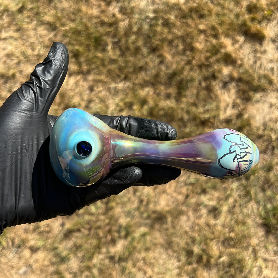 Watercolor Mushroom Spoon Glass Pipe Street Kitty Glass   