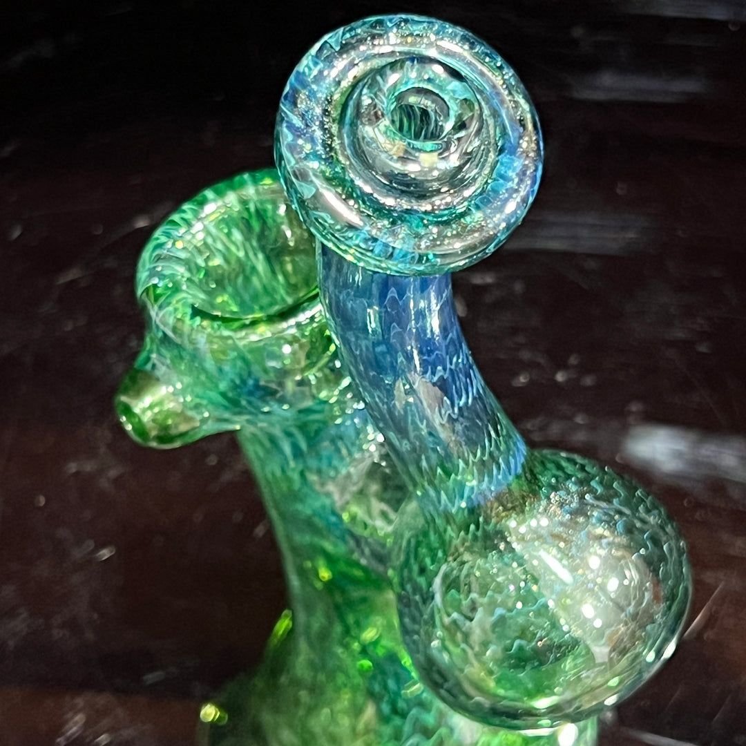 Forest Bubbler with Green Carb Glass Pipe Cose Glass   