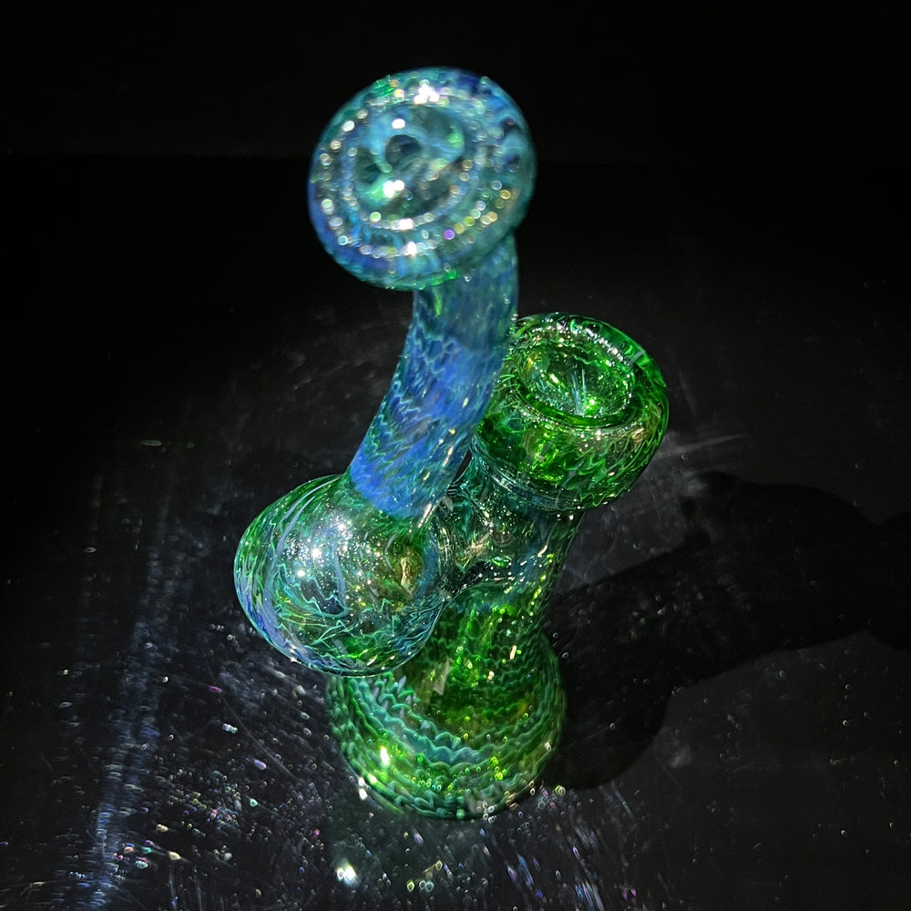 Forest Bubbler with Gold Carb Glass Pipe Cose Glass   