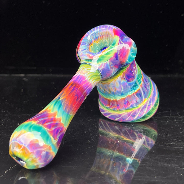 Purple Tie Dye Hammer Bubbler Glass Pipe Jedi Glassworks   