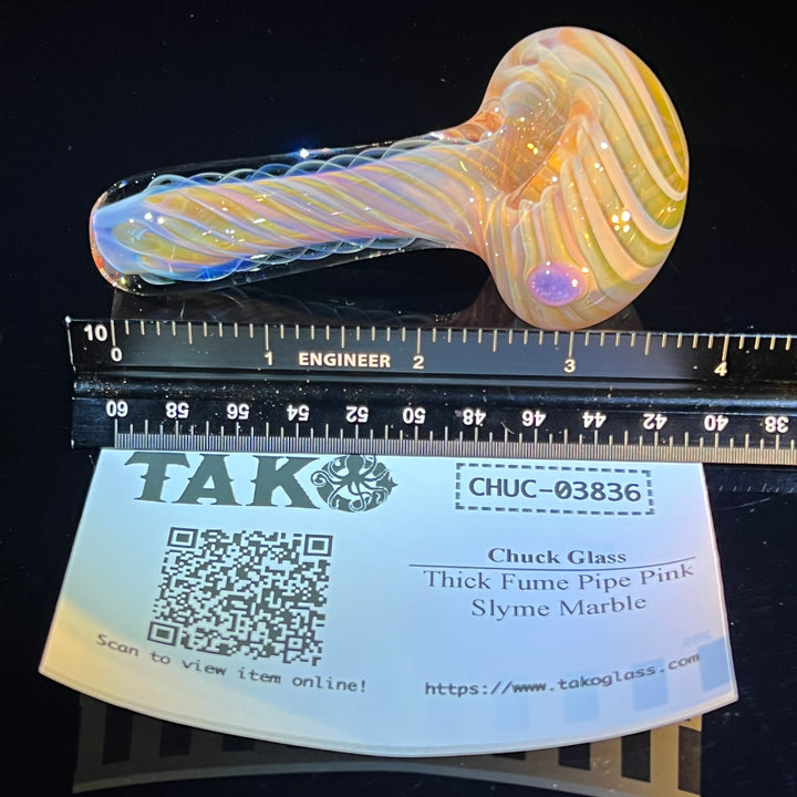 Thick Fume Pipe Pink Slyme Marble Glass Pipe Chuck Glass   