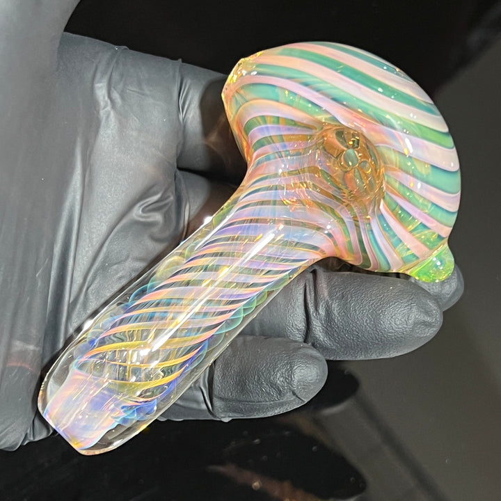 Thick Fume Pipe Green Slyme Marble Glass Pipe Chuck Glass   