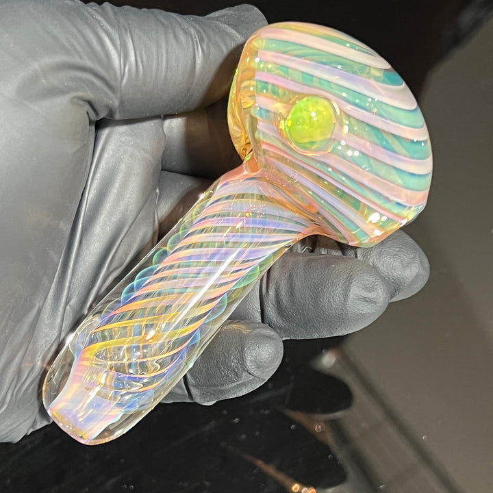 Thick Fume Pipe Green Slyme Marble Glass Pipe Chuck Glass   