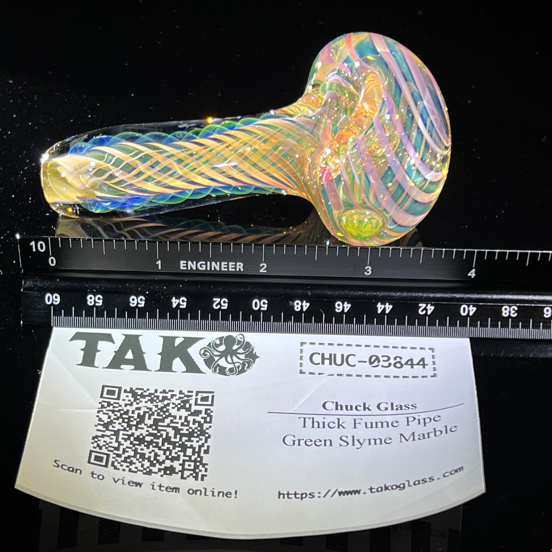 Thick Fume Pipe Green Slyme Marble Glass Pipe Chuck Glass   