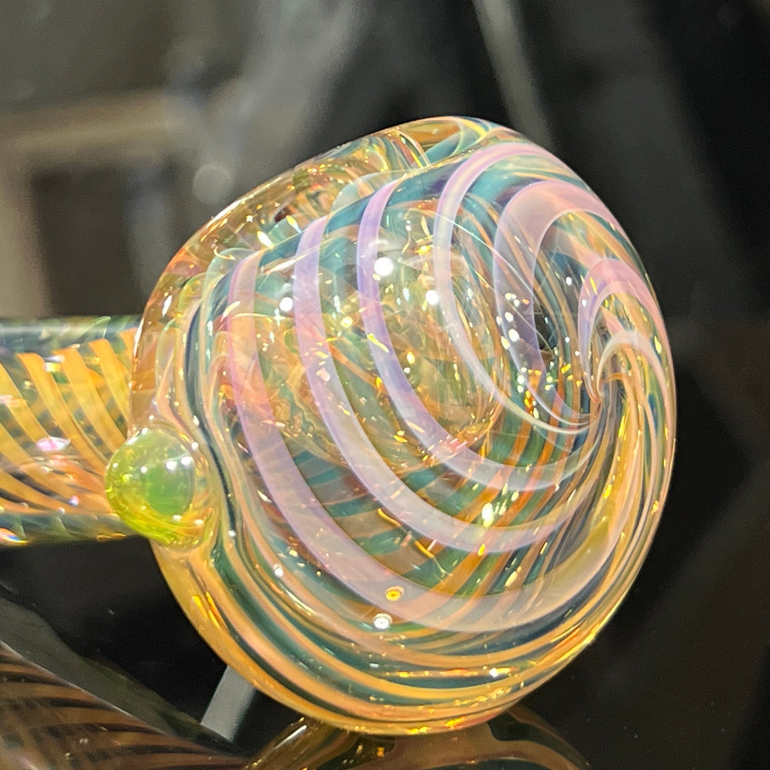 Thick Fume Pipe Green Slyme Marble Glass Pipe Chuck Glass   